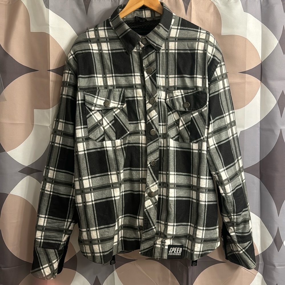Speed & Strength Reinforced Kevlar Armored Shirt Motorcycle Flannel Jacket
